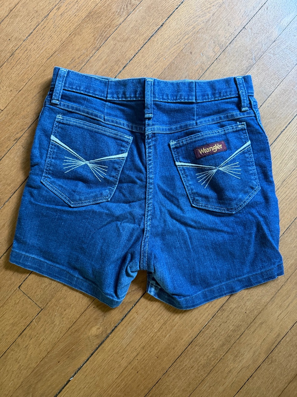 VTG 1970s Wrangler Dark Blue High Waist Denim Shorts Talon Zipper